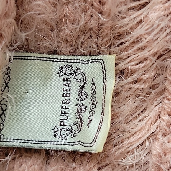 Puff & Bear Blush / Peach Color Fuzzy Sweater - Picture 8 of 10
